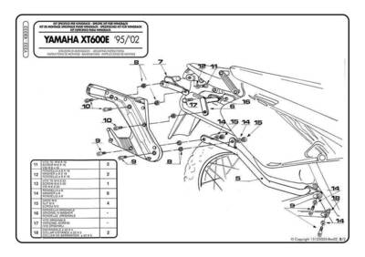 Kit montaggio wingrack per YAMAHA XT 600 E Givi - Annuncio 7898425