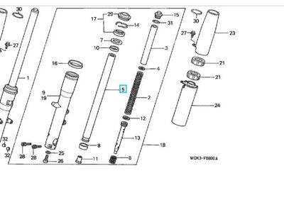 STELO FORCELLA ORIGINALE HONDA VT1100 VT 1100 C2 2 - Annuncio 7409549