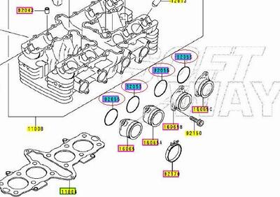 KIT 4 O'RING COLLETTORE ASPIRAZIONE KAWASAKI ZR 7 - Annuncio 7411642