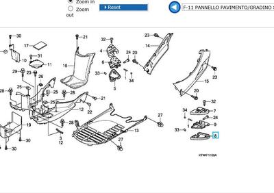 COPERCHIO PEDANA POSTERIORE SX HONDA SH 300 2011 2 - Annuncio 8963717