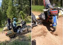 Avete mai visto una Goldwing fare enduro con una moto legata alla sella? Eccola! [VIDEO]