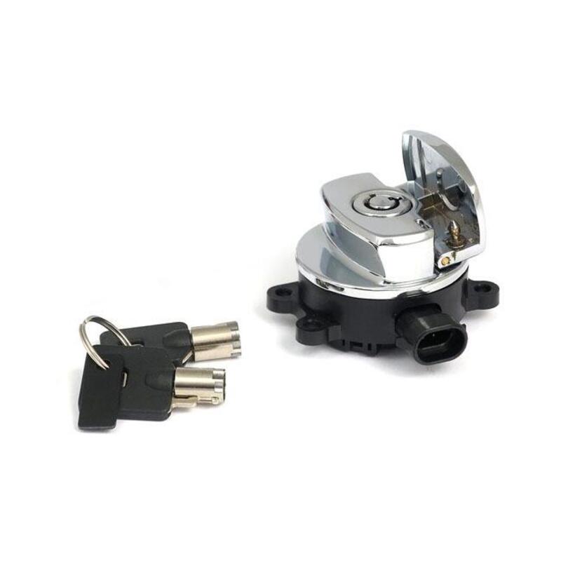 Blocchetto chiave accensione cromato per Dyna FLD, 