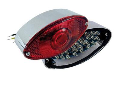 Faro posteriore Cateye LED cromato con lente rossa  - Annuncio 9375133