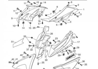 -Emblema carena Dx Yamaha R125 5D72839J0000 - Annuncio 9405910