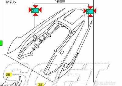 -Emblema codone Yamaha FZS Fazer 1C2216600000 - Annuncio 9406314