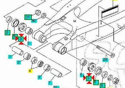 -Cuscinetto forcellone Yamaha YZ125 933422221700 - Annuncio 9407599