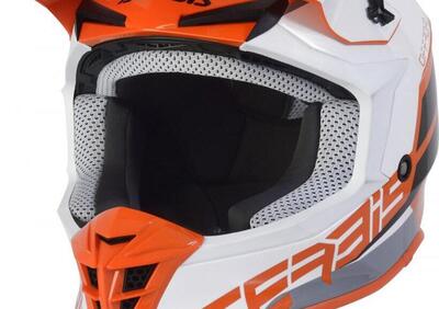 Casco cross Acerbis LINEAR Arancio Bianco - Annuncio 8618151