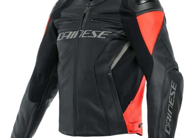 Giacca moto pelle Dainese RACING 4 Nero Rosso Fluo - Annuncio 8618400