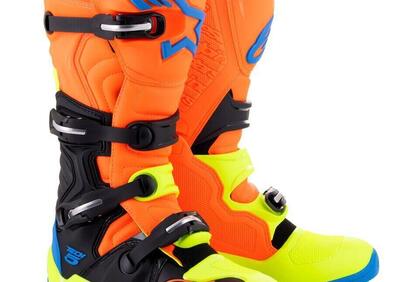 Stivali cross Alpinestars TECH 5 Arancio fluo Blu - Annuncio 9044019