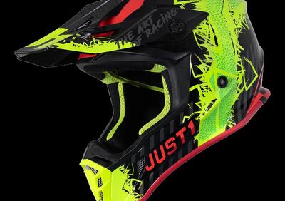 Casco cross Just1 J38 Mask Giallo Fluo Rosso Nero - Annuncio 8453045