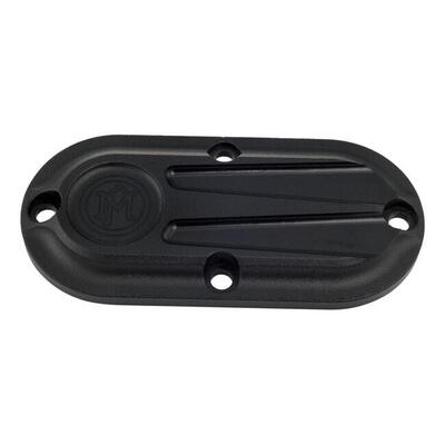 Coperchio ispezione PM Scallop nero Per Softail da Performance Machine