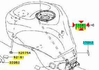 -Serbatoio verde Kawasaki Ninja ZX-10R 51085540977 - Annuncio 9542727