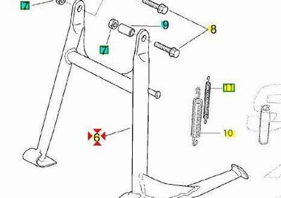 -Cavalletto centrale Aprilia Pegaso 650 AP8146271 - Annuncio 9551672