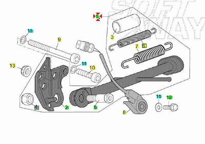 -Cavalletto laterale Aprilia Tuono R 1000 AP814694 - Annuncio 9551683