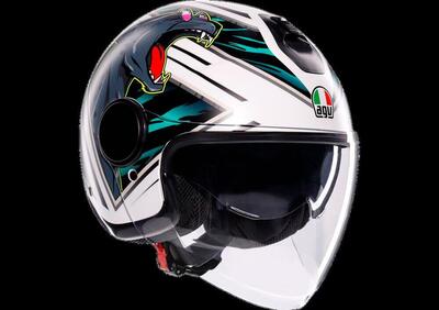 Casco jet AGV Eteres Ghepard Matt bianco nero verd - Annuncio 9574581