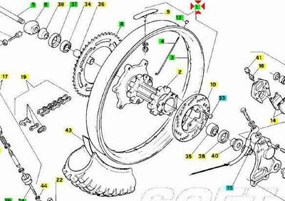 Ruota posteriore Aprilia Climber 280 AP8108409 - Annuncio 9583411