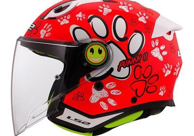 casco jet LS2 Funny 2 Paws rosso - Annuncio 9597736