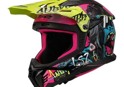 casco offroad LS2 MX708 Fast 2 Gorilla rosa giallo - Annuncio 9701253