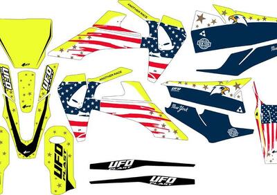 Kit grafica Ufo Patriot per Husqvarna Giallo fluo  - Annuncio 8986438