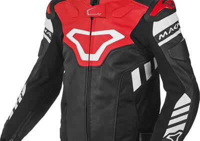 Giacca moto pelle racing Macna Tracktix Nero Bianc - Annuncio 9709650