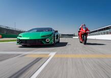 Lamborghini Temerario vs Ducati Panigale V4: sulla linea finale succede l'imprevisto