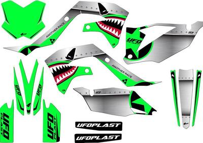 Kit grafica Ufo Thunder per Kawasaki Verde fluo UF  - Annuncio 8978994