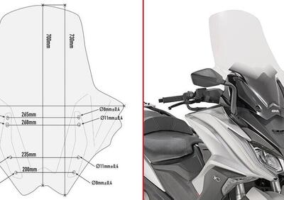 Parabrezza maggiorato Givi D6110ST per KYMCO AK 55 - Annuncio 8969121