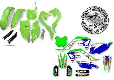 Kit plastiche+decals Ufo Patriot Kawasaki oem UFO  - Annuncio 8941866