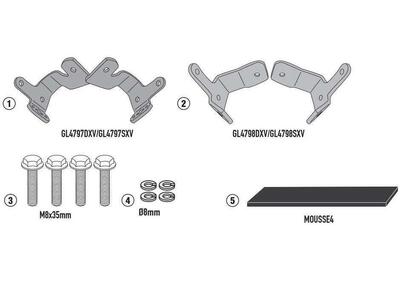 kit montaggio Givi 1192KITPX per attacco laterale - Annuncio 9232985