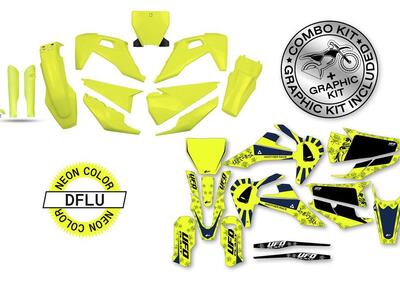 Kit plastiche+decals Ufo Akaishi Husqvarna Giallo  - Annuncio 8959448