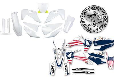 Kit plastiche+decals Ufo Patriot Husqvarna Bianco  - Annuncio 8957488