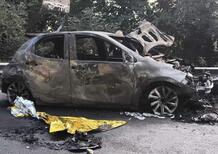 Bollengo, incidente frontale tra moto e auto: motociclista muore avvolto dalle fiamme