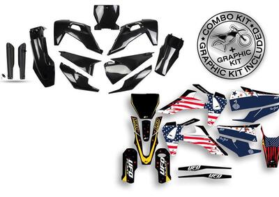 Kit plastiche+decals Ufo Patriot Husqvarna Nero UF  - Annuncio 9074465