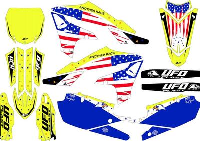 Kit grafica Ufo Patriot per Yamaha Giallo fluo UFO  - Annuncio 9245058
