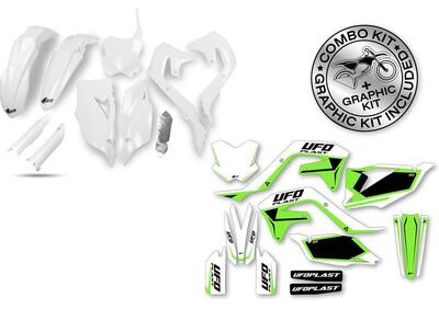 Kit plastiche+decals Ufo Stokes Kawasaki Bianco UF  - Annuncio 8986783