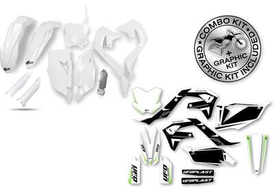 Kit plastiche+decals Ufo Apodis Kawasaki Bianco UF  - Annuncio 8986787