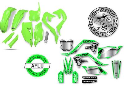 Kit plastiche+decals Ufo Thunder Kawasaki Bianco U  - Annuncio 8989643