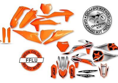 Kit plastiche+decals Ufo Akaishi Husqvarna Giallo  - Annuncio 8973845
