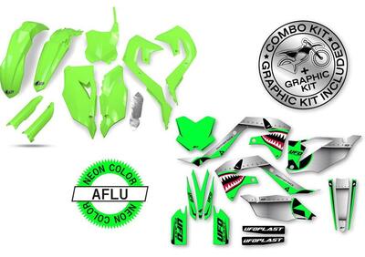 Kit plastiche+decals Ufo Thunder Kawasaki Verde fl  - Annuncio 9553426