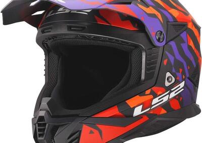 Casco Cross LS2 MX708 Fast II Grotesk Viola Aranci - Annuncio 9858960