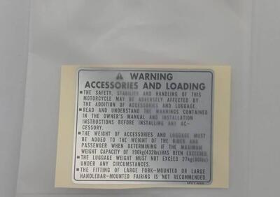 87512MV1680 ETICHETTA CARICO EDACCESSORI HONDA AFR - Annuncio 9908813