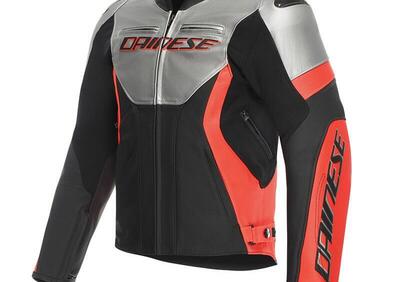 Giacca Moto Pelle Dainese Racing 5 Argento Rosso - Annuncio 9694470