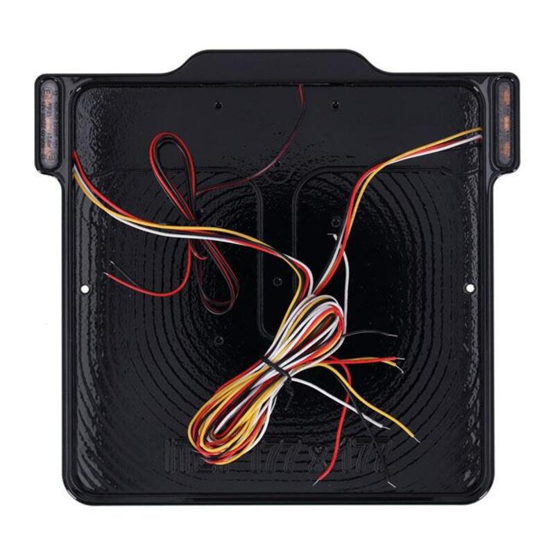 Portatarga NERO LUCIDO con luce targa + frecce 3-1 