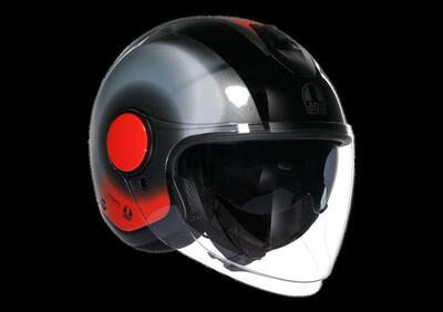 casco jet AGV ETERES Levanto nero argento rosso - Annuncio 9744859